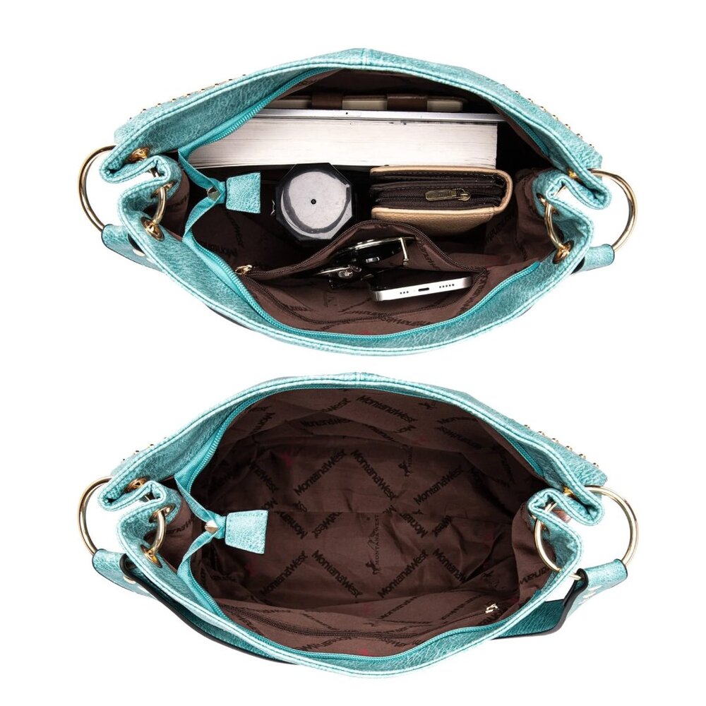 NWT Montana West Large Hobo Bag, Vegan Leather, Top Handle, Roomy Satchel Bag - Picture 4 of 5